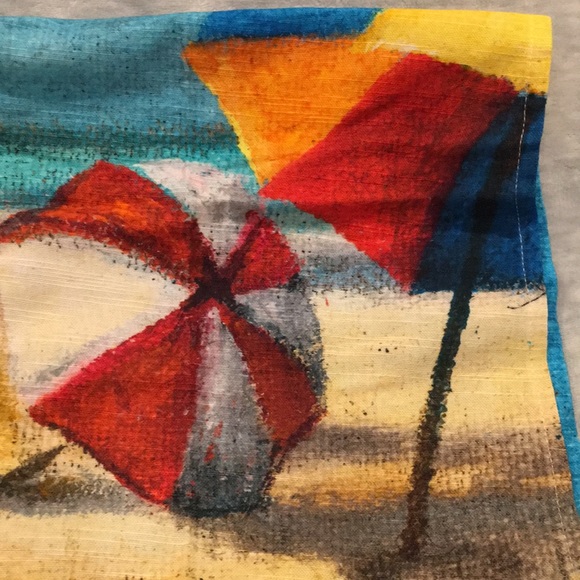 Beach Umbrellas Designer Kitchen Towel NWT Cotton India 26” X 21” - Picture 4 of 16